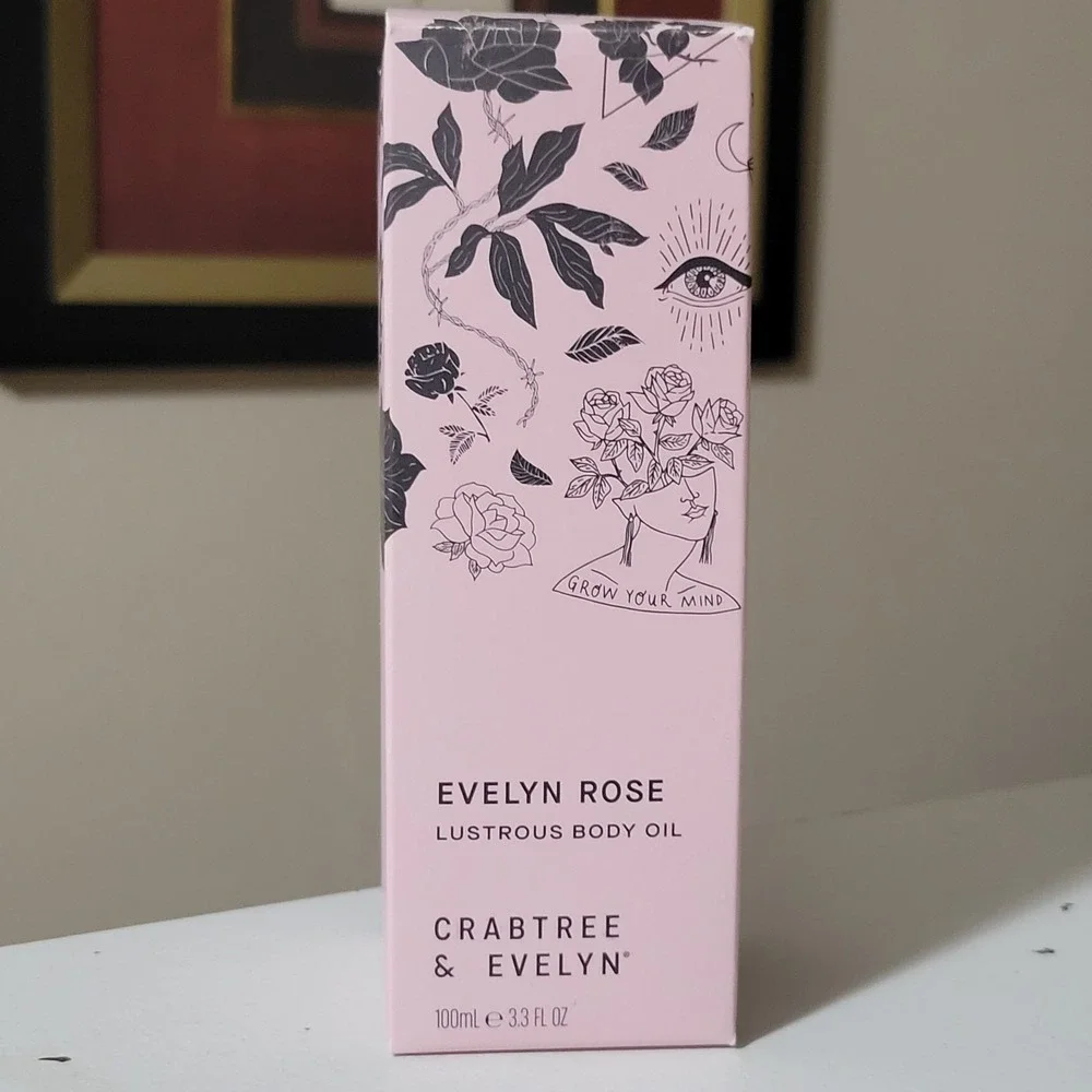 Crabtree & Evelyn Evelyn Rose Lustrous Body Ooil 3.3 FL OZ NIB Discontinued